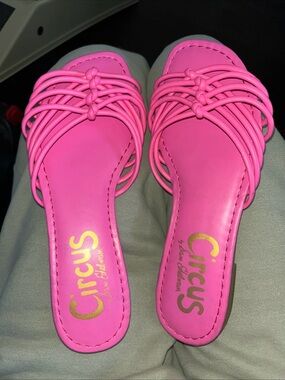 Circus by Sam Edelman Neon Pink Knotted Slide Mules